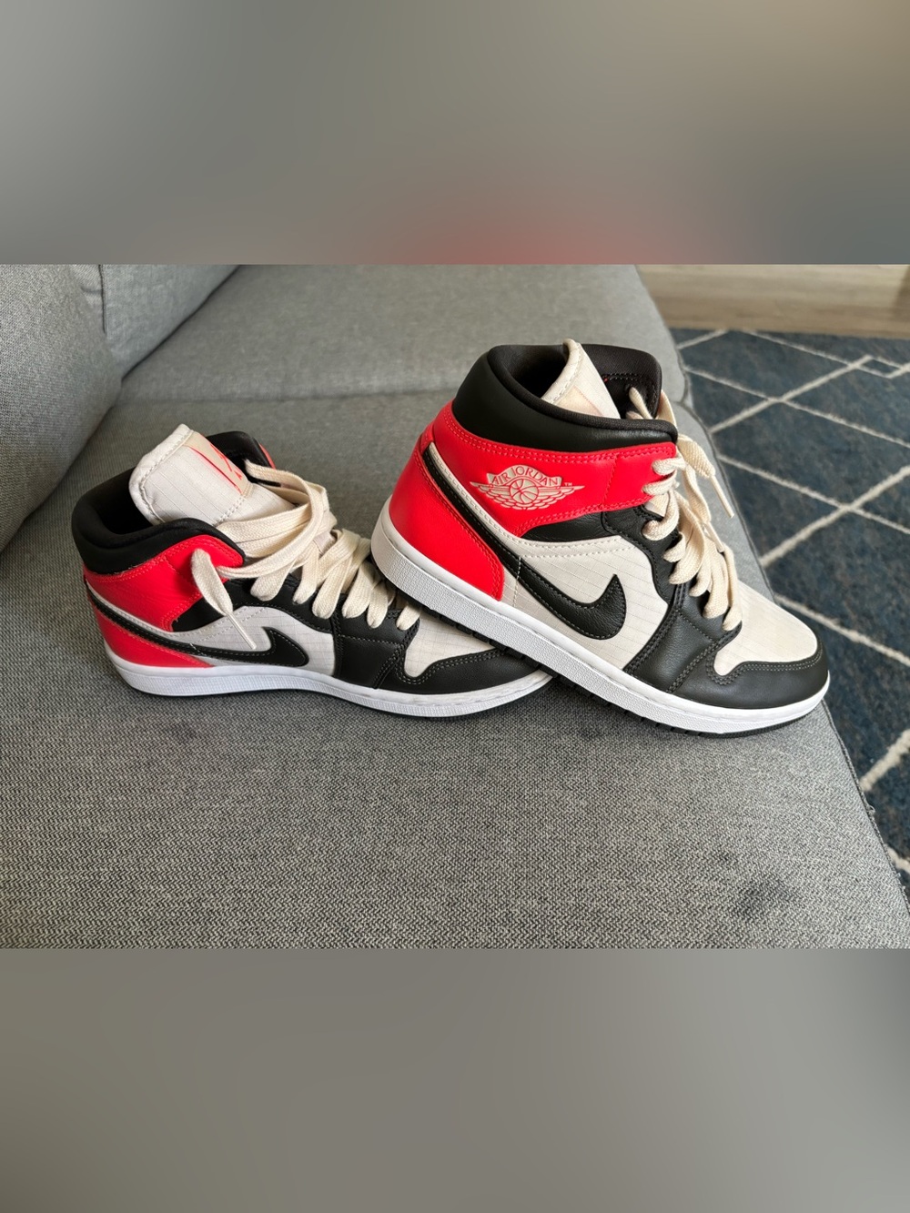 Nike Women’s High-Top Sneakers in White, Black & Red
